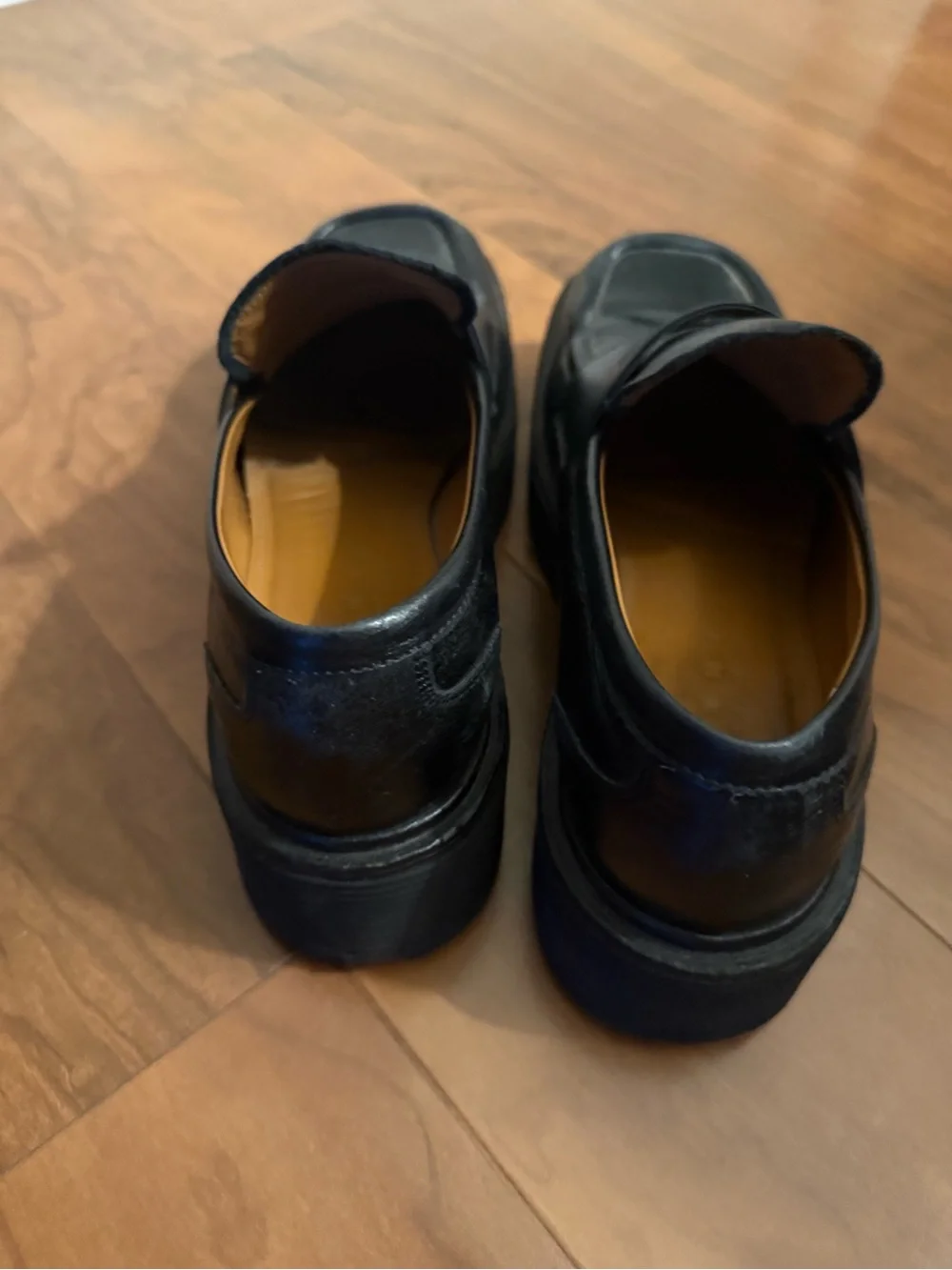 Marni Black Leather Platform Loafers with Silver Ring Detail